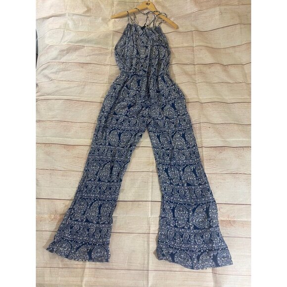 American Eagle Outfitters Women's Blue Floral Sleeveless JumpSuit - Medium - Picture 12 of 12